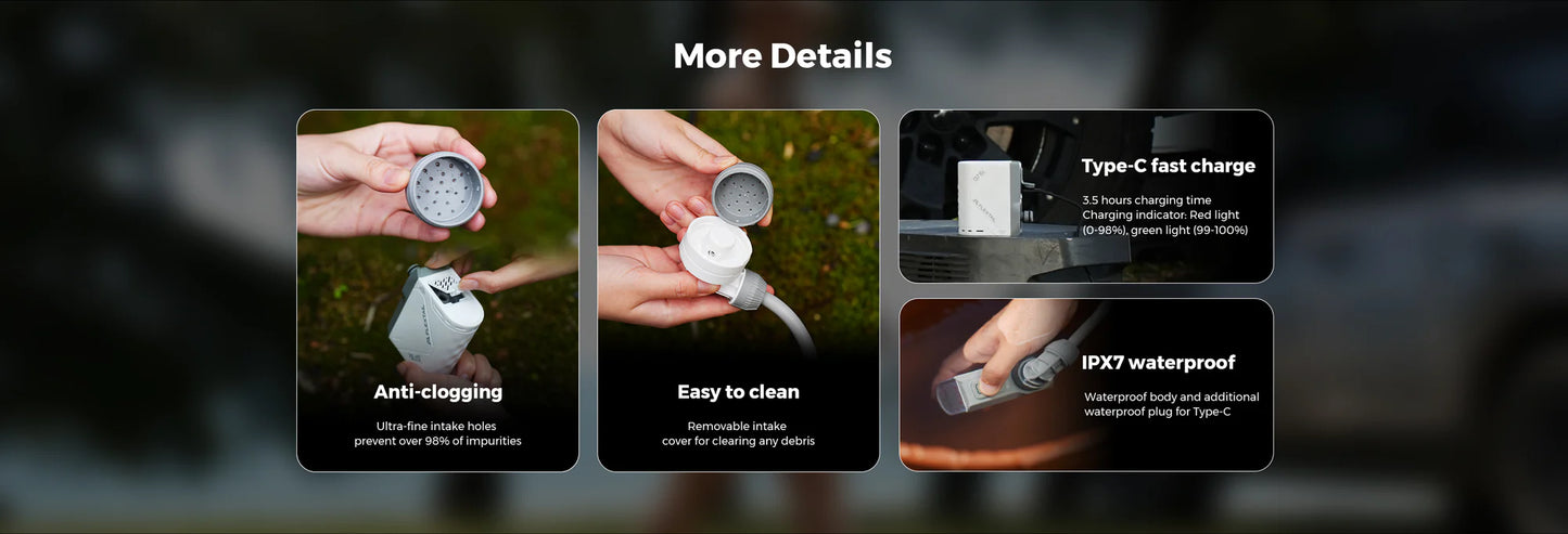 Flextail TINY SHOWER TS2500 – przenośny prysznic kempingowy z akumulatorem