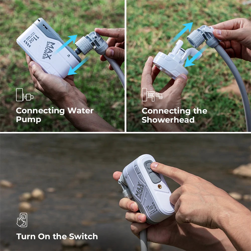 Flextail MAX SHOWER - Ultralekki prysznic zewnętrzny z możliwością ładowania